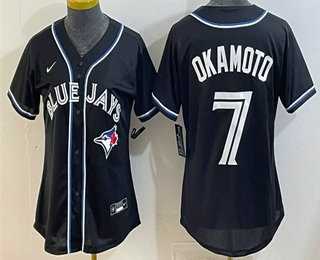 Women's Toronto Blue Jays #7 Kazuma Okamoto 2026 Black Fashion Cool Base Jersey,We sell and wholesale Women's Toronto Blue Jays #7 Kazuma Okamoto 2026 Black Fashion Cool Base Jersey on line form chian!