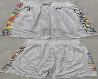 Men's Denver Nuggets White City Edition Shorts,We sell and wholesale Men's Denver Nuggets White City Edition Shorts on line form chian!