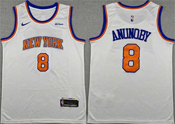 Men's New Yok Knicks #8 OG Anunoby White Association Edition Stitched Basketball Jersey,We sell and wholesale Men's New Yok Knicks #8 OG Anunoby White Association Edition Stitched Basketball Jersey on line form chian!