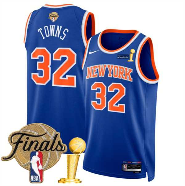Men's New Yok Knicks #32 Karl-Anthony Towns Blue 2026 Finals Patch And Finals Champions Patch Icon Edition Stitched Basketball Jersey Dzhi,We sell and wholesale Men's New Yok Knicks #32 Karl-Anthony Towns Blue 2026 Finals Patch And Finals Champions Patch Icon Edition Stitched Basketball Jersey Dzhi on line form chian!