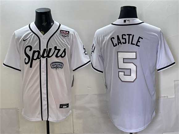 Men's San Antonio Spurs #5 Stephon Castle White USA 250' Patch Stitched Jersey Dzhi,We sell and wholesale Men's San Antonio Spurs #5 Stephon Castle White USA 250' Patch Stitched Jersey Dzhi on line form chian!