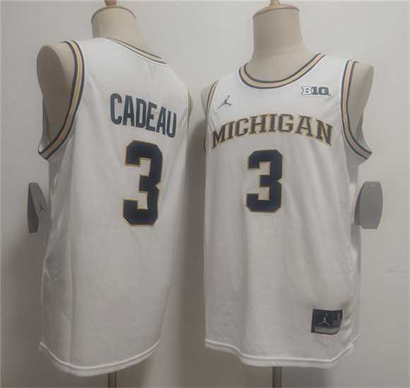 Men's Michigan Wolverines #3 Elliot Cadeau White 2026 Vapor Limited Stitched Jersey,We sell and wholesale Men's Michigan Wolverines #3 Elliot Cadeau White 2026 Vapor Limited Stitched Jersey on line form chian!