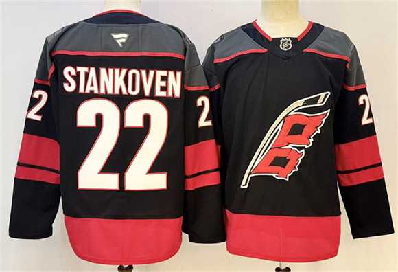 Men's Carolina Hurricanes #22 Logan Stankoven Black 2024-25 Home Stitched Hockey Jersey,We sell and wholesale Men's Carolina Hurricanes #22 Logan Stankoven Black 2024-25 Home Stitched Hockey Jersey on line form chian!