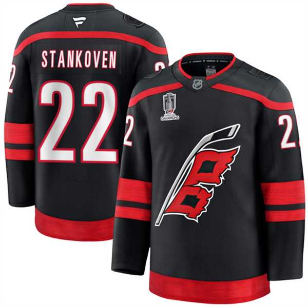 Men's Carolina Hurricanes #22 Logan Stankoven Black 2026 Stanley Cup Champions Home Stitched Jersey Dzhi,We sell and wholesale Men's Carolina Hurricanes #22 Logan Stankoven Black 2026 Stanley Cup Champions Home Stitched Jersey Dzhi on line form chian!