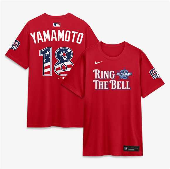 Men's National League #18 Yoshinobu Yamamoto Red 2026 All-Star Game Name & Number T-Shirt,We sell and wholesale Men's National League #18 Yoshinobu Yamamoto Red 2026 All-Star Game Name & Number T-Shirt on line form chian!