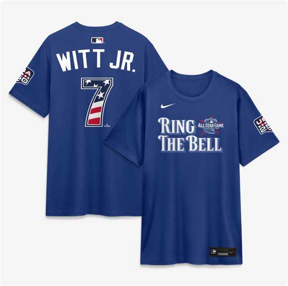 Men's American League #7 Bobby Witt Jr. Blue 2026 All-Star Game Name & Number T-Shirt,We sell and wholesale Men's American League #7 Bobby Witt Jr. Blue 2026 All-Star Game Name & Number T-Shirt on line form chian!