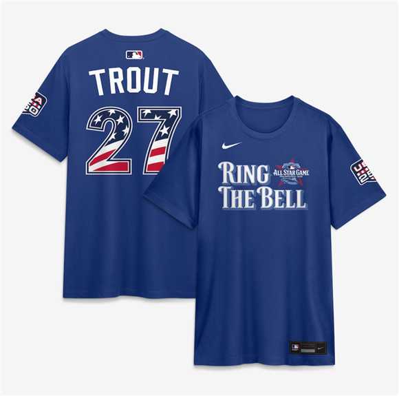 Men's American League #27 Mike Trout Blue 2026 All-Star Game Name & Number T-Shirt,We sell and wholesale Men's American League #27 Mike Trout Blue 2026 All-Star Game Name & Number T-Shirt on line form chian!