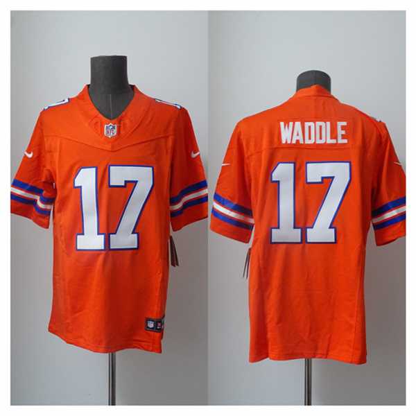 Men's Denver Broncos #17 Jaylen Waddle Orange 2026 F.U.S.E. Mile High Collection 1977 Throwback Vapor Limited Stitched Jersey,We sell and wholesale Men's Denver Broncos #17 Jaylen Waddle Orange 2026 F.U.S.E. Mile High Collection 1977 Throwback Vapor Limited Stitched Jersey on line form chian!