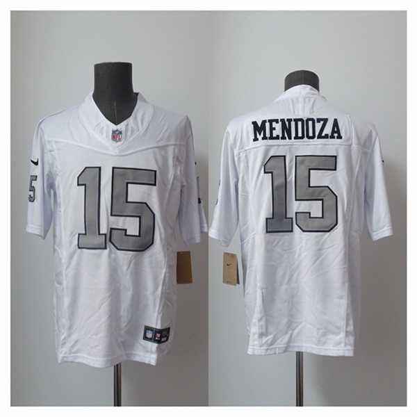 Men's Las Vegas Raiders #15 Fernando Mendoza White 2026 F.US.E. Draft Color Rush Vapor Untouchable Limited Stitched Jersey,We sell and wholesale Men's Las Vegas Raiders #15 Fernando Mendoza White 2026 F.US.E. Draft Color Rush Vapor Untouchable Limited Stitched Jersey on line form chian!