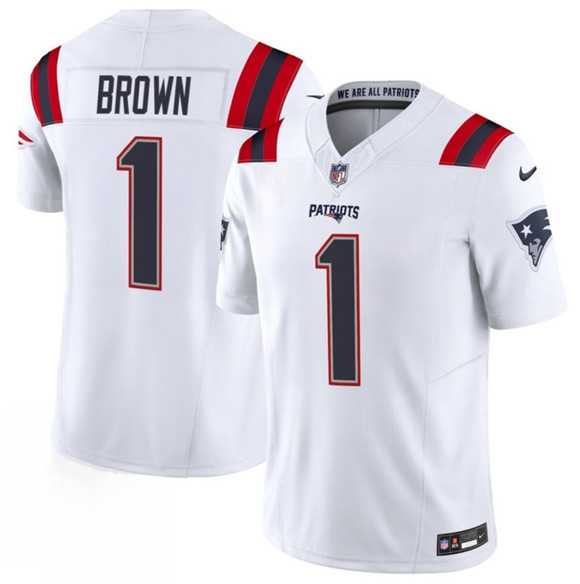Men's New England Patriots #1 A.J. Brown White 2026 F.U.S.E. Vapor Limited Stitched Jersey,We sell and wholesale Men's New England Patriots #1 A.J. Brown White 2026 F.U.S.E. Vapor Limited Stitched Jersey on line form chian!