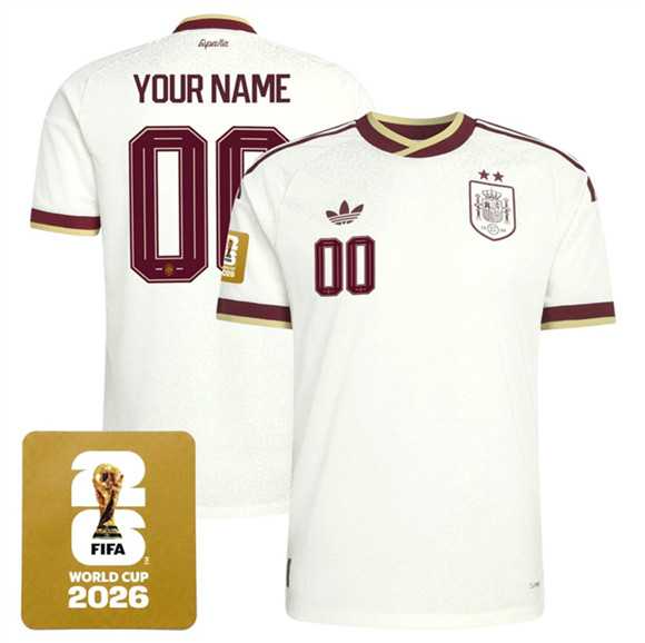 Men's Spain Team Custom 2026 World Cup Away Soccer Jersey,We sell and wholesale Men's Spain Team Custom 2026 World Cup Away Soccer Jersey on line form chian!