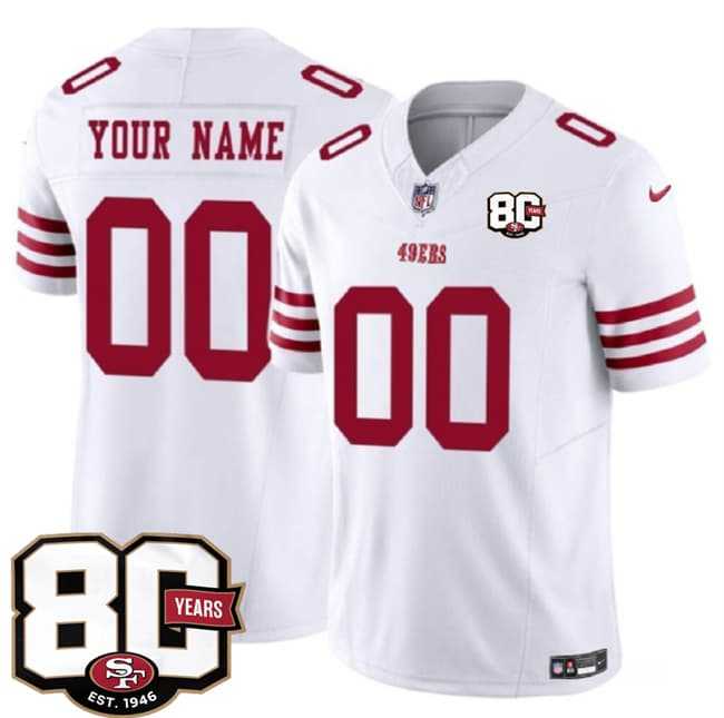 Men's San Francisco 49ers Active Player Custom White 80th Anniversary Patch 2026 F.U.S.E. Vapor Untouchable Limited Stitched Jersey,We sell and wholesale Men's San Francisco 49ers Active Player Custom White 80th Anniversary Patch 2026 F.U.S.E. Vapor Untouchable Limited Stitched Jersey on line form chian!