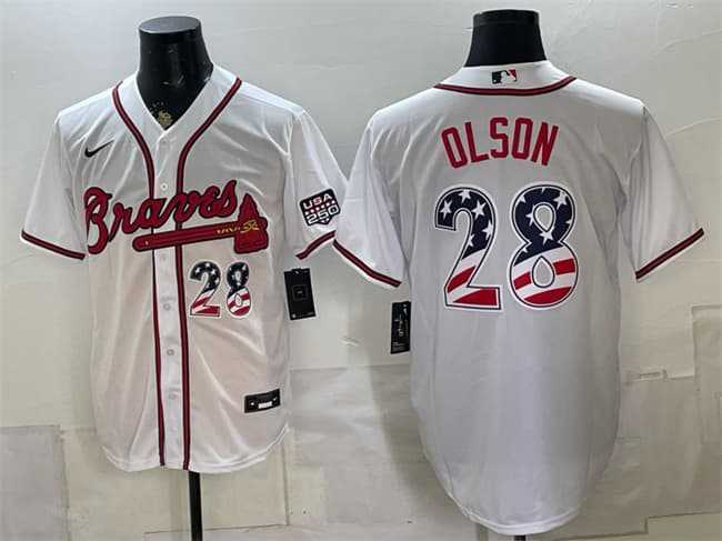 Men's Atlanta Braves #28 Matt Olson White USA 250 Fourth of July Home Stadium Stitched Jersey Dzhi,We sell and wholesale Men's Atlanta Braves #28 Matt Olson White USA 250 Fourth of July Home Stadium Stitched Jersey Dzhi on line form chian!