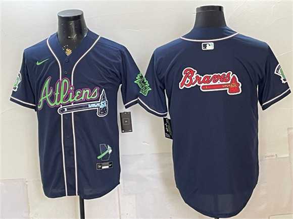 Men's Atlanta Braves Team Big Logo Navy Galaxy With Outkast Patch Vapor Limited Stitched Jersey Dzhi,We sell and wholesale Men's Atlanta Braves Team Big Logo Navy Galaxy With Outkast Patch Vapor Limited Stitched Jersey Dzhi on line form chian!