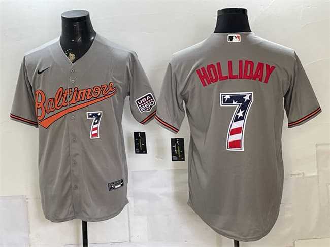 Men's Baltimore Orioles #7 Jackson Holliday Gray USA 250 Fourth of July Home Stitched Jersey Dzhi,We sell and wholesale Men's Baltimore Orioles #7 Jackson Holliday Gray USA 250 Fourth of July Home Stitched Jersey Dzhi on line form chian!