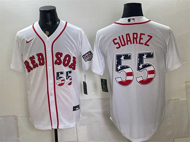 Men's Boston Red Sox #55 Ranger Suarez White 2026 USA 250 Fourth of July Home Stitched Jersey Dzhi,We sell and wholesale Men's Boston Red Sox #55 Ranger Suarez White 2026 USA 250 Fourth of July Home Stitched Jersey Dzhi on line form chian!