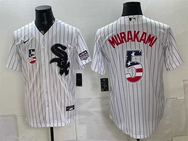 Men's Chicago White Sox #5 Munetaka Murakami White 2026 USA 250 Fourth of July Stitched Jersey Dzhi,We sell and wholesale Men's Chicago White Sox #5 Munetaka Murakami White 2026 USA 250 Fourth of July Stitched Jersey Dzhi on line form chian!