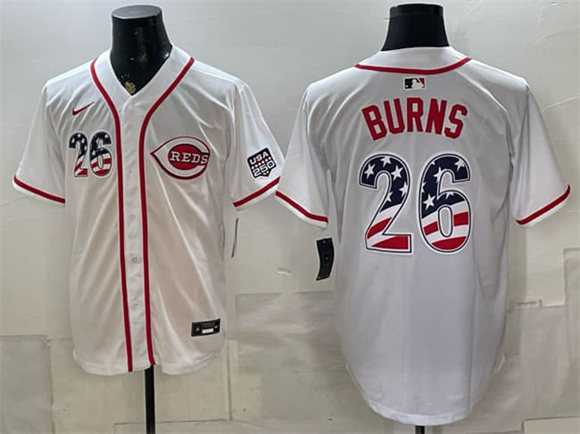 Men's Cincinnati Reds #26 Chase Burns White 2026 USA 250 Fourth of July Home Stitched Jersey Dzhi,We sell and wholesale Men's Cincinnati Reds #26 Chase Burns White 2026 USA 250 Fourth of July Home Stitched Jersey Dzhi on line form chian!