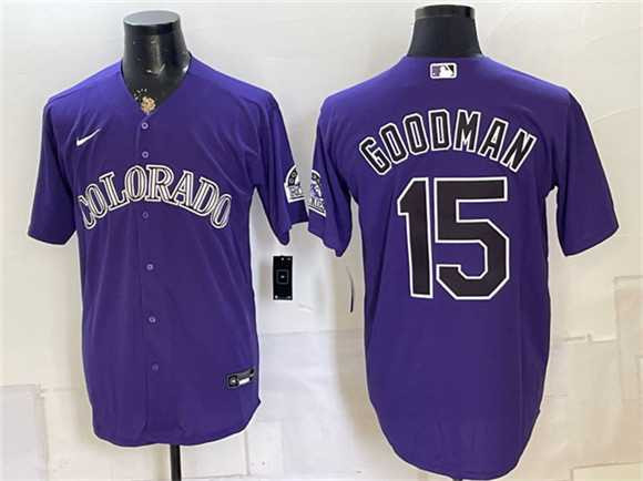 Men's Colorado Rockies #15 Hunter Goodman Purple Stitched Jersey,We sell and wholesale Men's Colorado Rockies #15 Hunter Goodman Purple Stitched Jersey on line form chian!