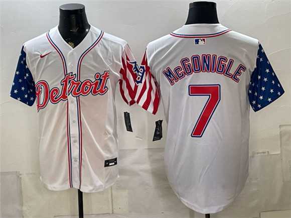 Men's Detroit Tigers #7 Kevin McGonigle 2026 White USA Flag Vapor Premier Limited Stitched Jersey Dzhi,We sell and wholesale Men's Detroit Tigers #7 Kevin McGonigle 2026 White USA Flag Vapor Premier Limited Stitched Jersey Dzhi on line form chian!