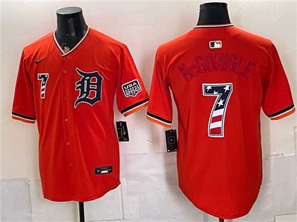 Men's Detroit Tigers #7 Kevin McGonigle Orange 2026 USA 250 Fourth of July Stitched Jersey Dzhi,We sell and wholesale Men's Detroit Tigers #7 Kevin McGonigle Orange 2026 USA 250 Fourth of July Stitched Jersey Dzhi on line form chian!