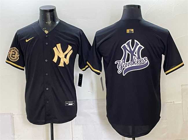 Men's New York Yankees Team Big Logo Black Gold With Patch Stitched Jersey Dzhi,We sell and wholesale Men's New York Yankees Team Big Logo Black Gold With Patch Stitched Jersey Dzhi on line form chian!