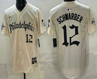 Men's Philadelphia Phillies #12 Kyle Schwarber Cream Gothic Vapor Limited Stitched Jersey Dzhi,We sell and wholesale Men's Philadelphia Phillies #12 Kyle Schwarber Cream Gothic Vapor Limited Stitched Jersey Dzhi on line form chian!