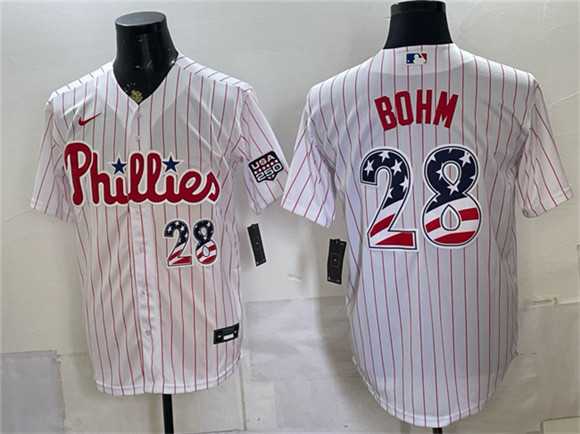 Men's Philadelphia Phillies #28 Alec Bohm White USA 250 Fourth of July Home Stitched Jersey Dzhi,We sell and wholesale Men's Philadelphia Phillies #28 Alec Bohm White USA 250 Fourth of July Home Stitched Jersey Dzhi on line form chian!