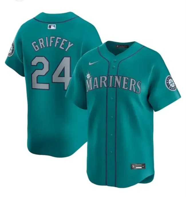 Men's Seattle Mariners #24 Ken Griffey Jr. Aqua Alternate Limited Stitched jersey Dzhi Dzhi,We sell and wholesale Men's Seattle Mariners #24 Ken Griffey Jr. Aqua Alternate Limited Stitched jersey Dzhi Dzhi on line form chian!