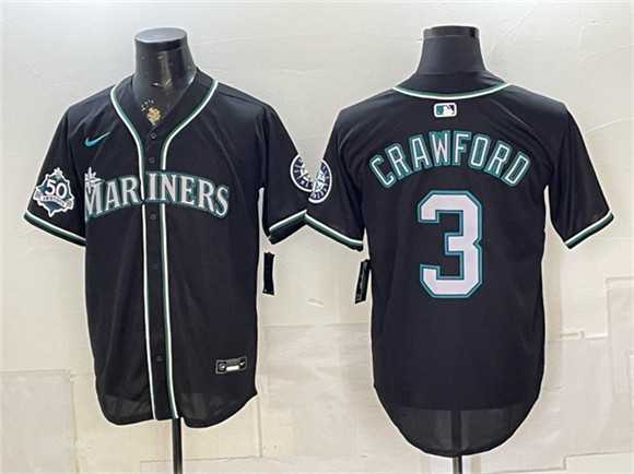 Men's Seattle Mariners #3 J.P. Crawford Black 50th Anniversary Alternate Stitched Jersey Dzhi,We sell and wholesale Men's Seattle Mariners #3 J.P. Crawford Black 50th Anniversary Alternate Stitched Jersey Dzhi on line form chian!