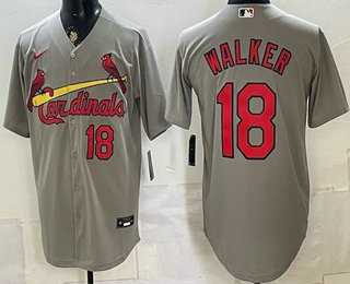 Men's St Louis Cardinals #18 Jordan Walker Grey Stitched Jersey,We sell and wholesale Men's St Louis Cardinals #18 Jordan Walker Grey Stitched Jersey on line form chian!
