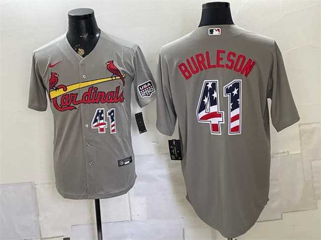 Men's St. Louis Cardinals #41 Alec Burleson Gray USA 250 Fourth of July Stitched Jersey Dzhi,We sell and wholesale Men's St. Louis Cardinals #41 Alec Burleson Gray USA 250 Fourth of July Stitched Jersey Dzhi on line form chian!