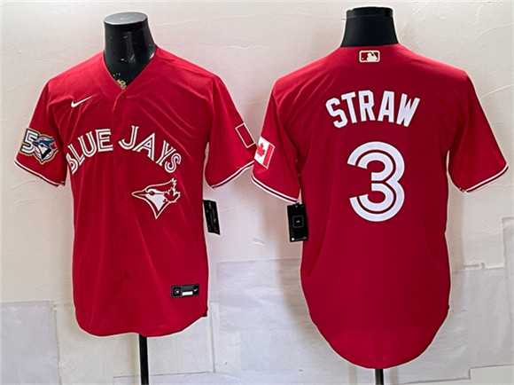 Men's Toronto Blue Jays #3 Myles Straw Red 50 Seasons Patch Stitched Jersey Dzhi,We sell and wholesale Men's Toronto Blue Jays #3 Myles Straw Red 50 Seasons Patch Stitched Jersey Dzhi on line form chian!