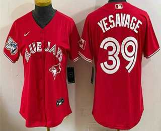 Women's Toronto Blue Jays #39 Trey Yesavage Red 50 Seasons Patch Stitched Jersey,We sell and wholesale Women's Toronto Blue Jays #39 Trey Yesavage Red 50 Seasons Patch Stitched Jersey on line form chian!