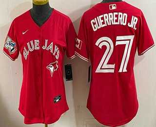 Women's Toronto Blue Jays #27 Vladimir Guerrero Jr Red 50 Seasons Patch Stitched Jersey,We sell and wholesale Women's Toronto Blue Jays #27 Vladimir Guerrero Jr Red 50 Seasons Patch Stitched Jersey on line form chian!