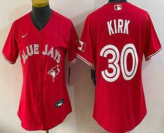 Women's Toronto Blue Jays #30 Alejandro Kirk Red Alternate Cool Base Jersey,We sell and wholesale Women's Toronto Blue Jays #30 Alejandro Kirk Red Alternate Cool Base Jersey on line form chian!