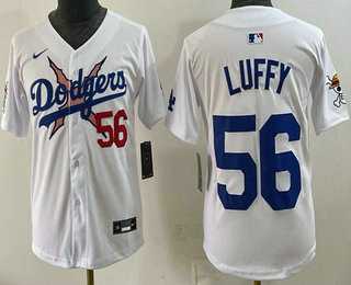 Youth Los Angeles Dodgers x One Piece #56 Luffy White Vapor Premier Limited Stitched Jersey,We sell and wholesale Youth Los Angeles Dodgers x One Piece #56 Luffy White Vapor Premier Limited Stitched Jersey on line form chian!