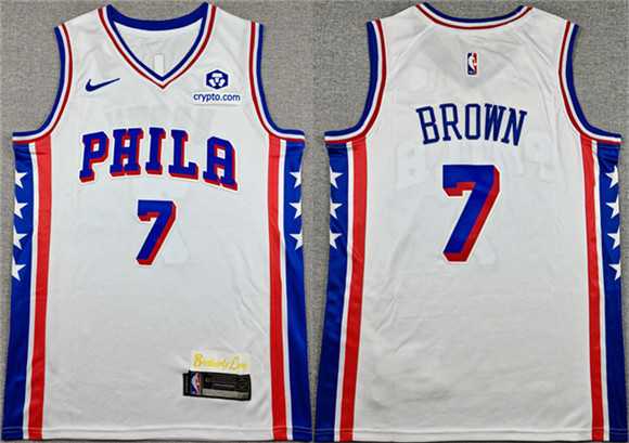 Men's Philadelphia 76ers #7 Jaylen Brown White 2026 Association Edition Stitched Jersey,We sell and wholesale Men's Philadelphia 76ers #7 Jaylen Brown White 2026 Association Edition Stitched Jersey on line form chian!