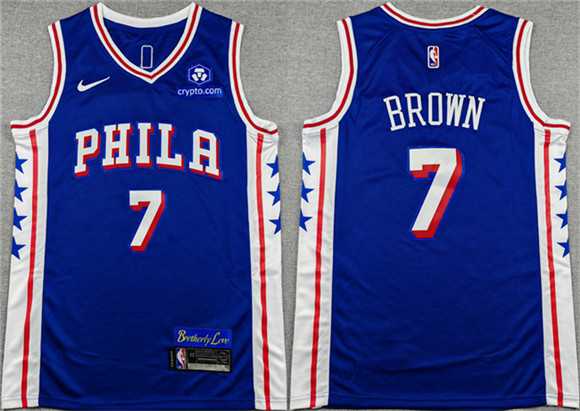 Men's Philadelphia 76ers #7 Jaylen Brown Royal 2026 Icon Edition Stitched Jersey,We sell and wholesale Men's Philadelphia 76ers #7 Jaylen Brown Royal 2026 Icon Edition Stitched Jersey on line form chian!