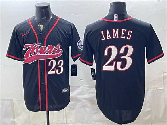 Men's Philadelphia 76ers #23 LeBron James Black Cool Base Stitched Baseball Jersey,We sell and wholesale Men's Philadelphia 76ers #23 LeBron James Black Cool Base Stitched Baseball Jersey on line form chian!