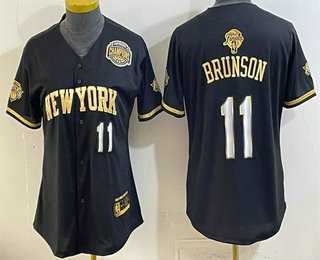 Women's New York Knicks #11 Jalen Brunson Black Gold 2026 Finals Eastern Conference Champions Patch Stitched Baseball Jersey,We sell and wholesale Women's New York Knicks #11 Jalen Brunson Black Gold 2026 Finals Eastern Conference Champions Patch Stitched Baseball Jersey on line form chian!