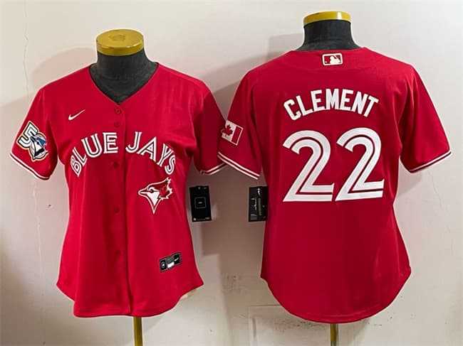 Youth Toronto Blue Jays #22 Ernie Clement Red 50 Seasons Patch Stitched Jersey,We sell and wholesale Youth Toronto Blue Jays #22 Ernie Clement Red 50 Seasons Patch Stitched Jersey on line form chian!