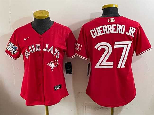 Youth Toronto Blue Jays #27 Vladimir Guerrero Jr. Red 50 Seasons Patch Stitched Jersey,We sell and wholesale Youth Toronto Blue Jays #27 Vladimir Guerrero Jr. Red 50 Seasons Patch Stitched Jersey on line form chian!