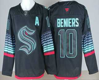 Men's Seattle Kraken #10 Matty Beniers Black Alternate Stitched Jersey,We sell and wholesale Men's Seattle Kraken #10 Matty Beniers Black Alternate Stitched Jersey on line form chian!