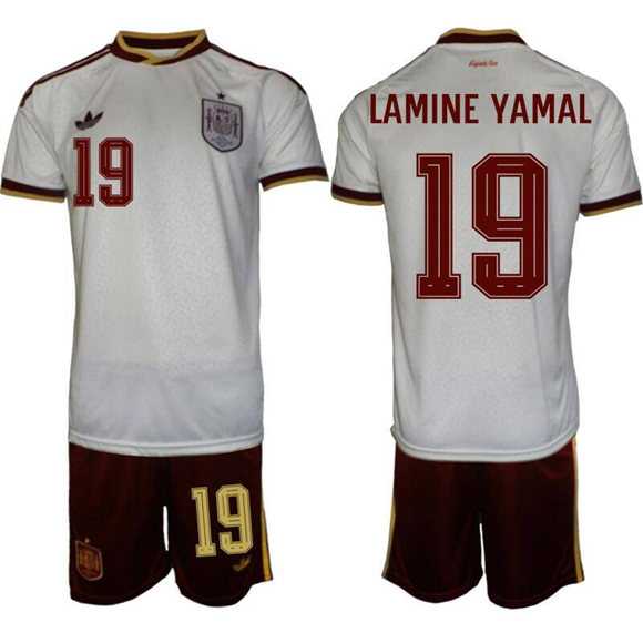 Men's Spain Team #19 Lamine Yamal Scarlet White Soccer Jersey Suit,We sell and wholesale Men's Spain Team #19 Lamine Yamal Scarlet White Soccer Jersey Suit on line form chian!