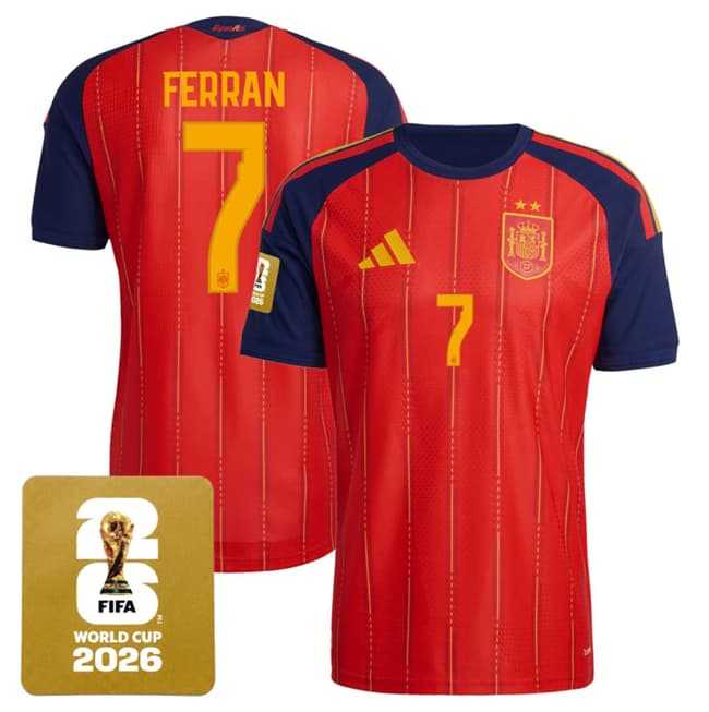 Men's Spain Team #7 Ferran Red 2026 World Cup Home Soccer Jersey,We sell and wholesale Men's Spain Team #7 Ferran Red 2026 World Cup Home Soccer Jersey on line form chian!