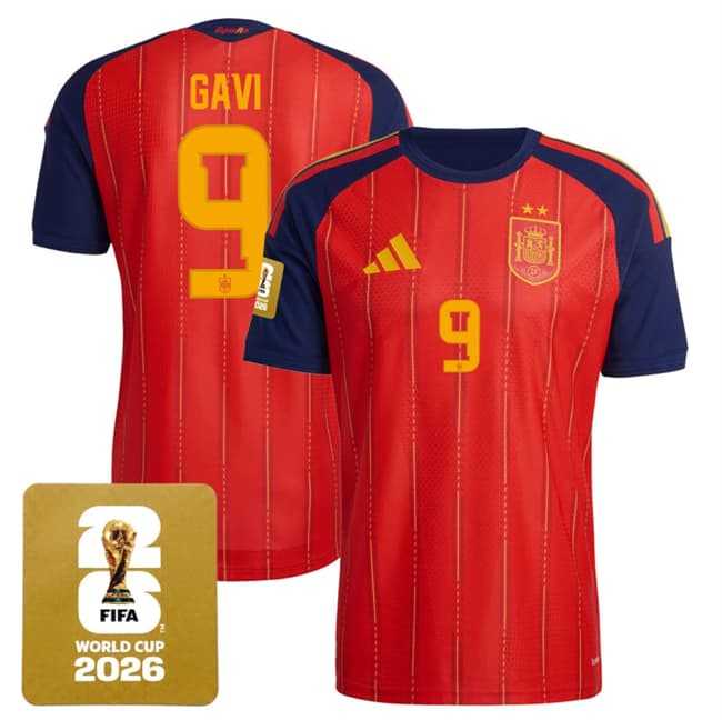 Men's Spain Team #9 Gavi Red 2026 World Cup Home Soccer Jersey,We sell and wholesale Men's Spain Team #9 Gavi Red 2026 World Cup Home Soccer Jersey on line form chian!