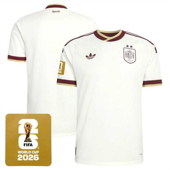 Men's Spain Team Blank White 2026 World Cup Away Soccer Jersey,We sell and wholesale Men's Spain Team Blank White 2026 World Cup Away Soccer Jersey on line form chian!