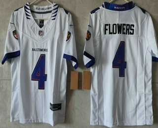 Women's Baltimore Ravens #4 Zay Flowers Limited White Vapor FUSE Jersey,We sell and wholesale Women's Baltimore Ravens #4 Zay Flowers Limited White Vapor FUSE Jersey on line form chian!