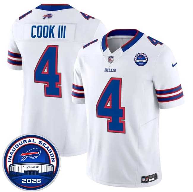 Men's Buffalo Bills #4 James Cook III White F.U.S.E. 2026 Inaugural Season at Highmark Stadium Stitched Jersey Dzhi,We sell and wholesale Men's Buffalo Bills #4 James Cook III White F.U.S.E. 2026 Inaugural Season at Highmark Stadium Stitched Jersey Dzhi on line form chian!